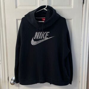 Nike Rally funnel neck hoodie with metallic logo design women’s size XL
